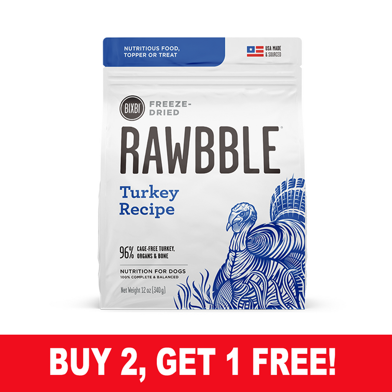 Bixbi Rawbble Freeze-Dried Dog Food, Turkey Recipe