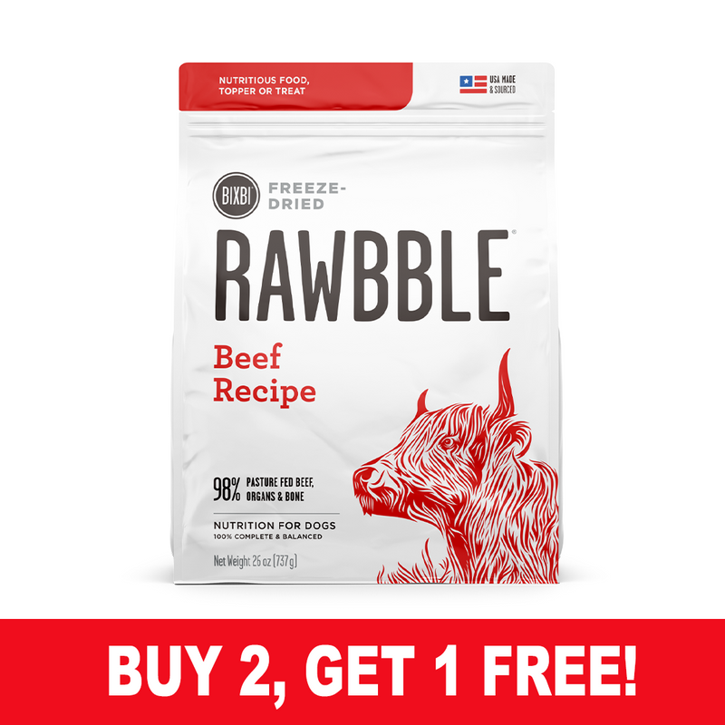 Bixbi Rawbble Freeze-Dried Dog Food, Beef Recipe
