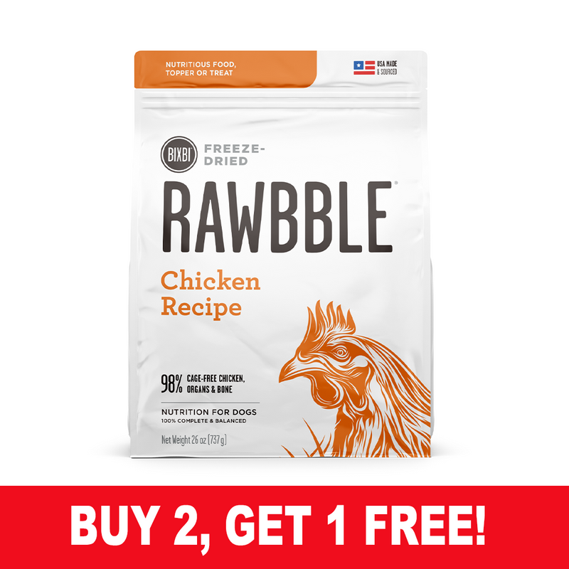 Bixbi Rawbble Freeze-Dried Dog Food, Chicken Recipe