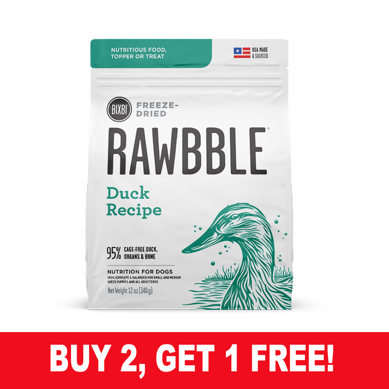 Bixbi Rawbble Freeze-Dried Dog Food, Duck Recipe