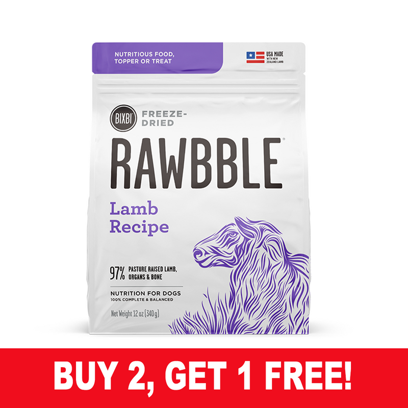 Bixbi Rawbble Freeze-Dried Dog Food, Lamb Recipe
