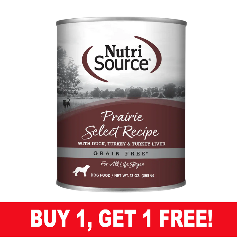 NutriSource Grain-Free Prairie Select Wet Dog Food 12.3oz