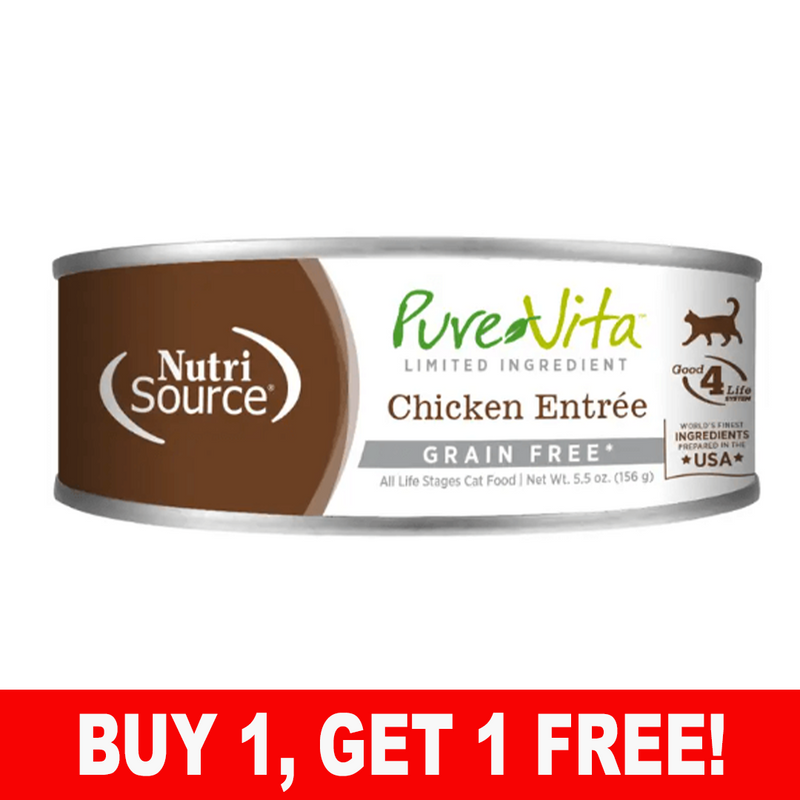 PureVita Grain Free 96% Real Chicken Entree for Cats & Kittens 5 oz