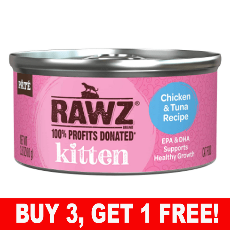 Rawz Kitten Chicken & Tuna Cat Food, 2.8 oz