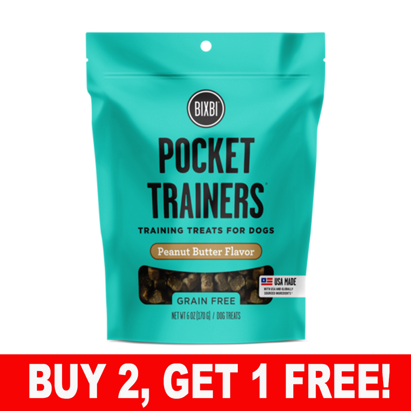 BIXBI - Pocket Trainers Peanut Butter Flavor - SINGLE Dog Treats, 6oz