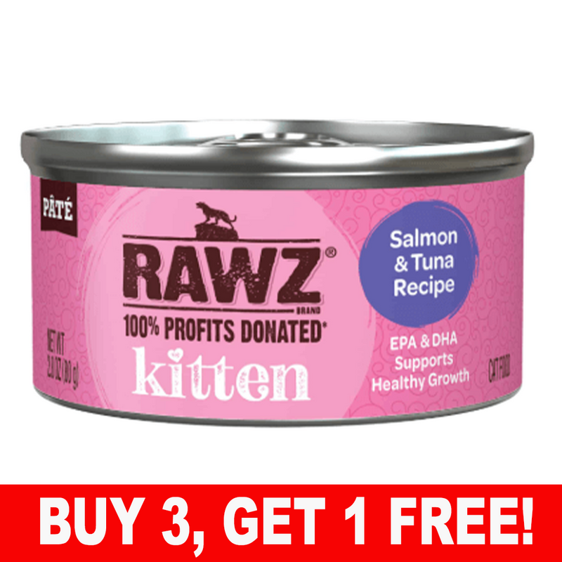 Rawz Kitten Salmon & Tuna Cat Food, 2.8 oz