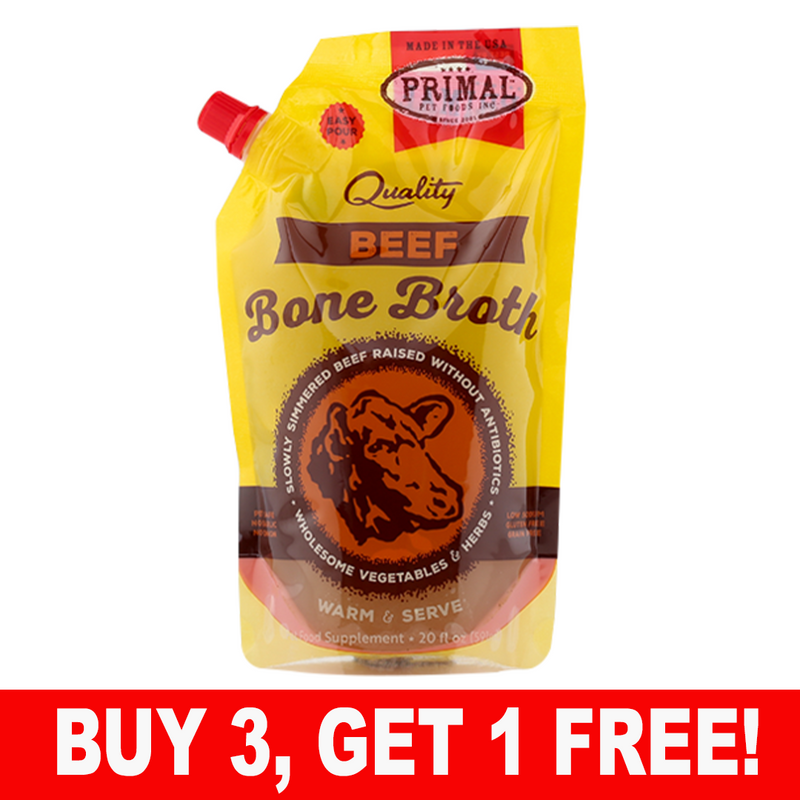 Primal Frozen Beef Bone Broth 20 oz Food Topper