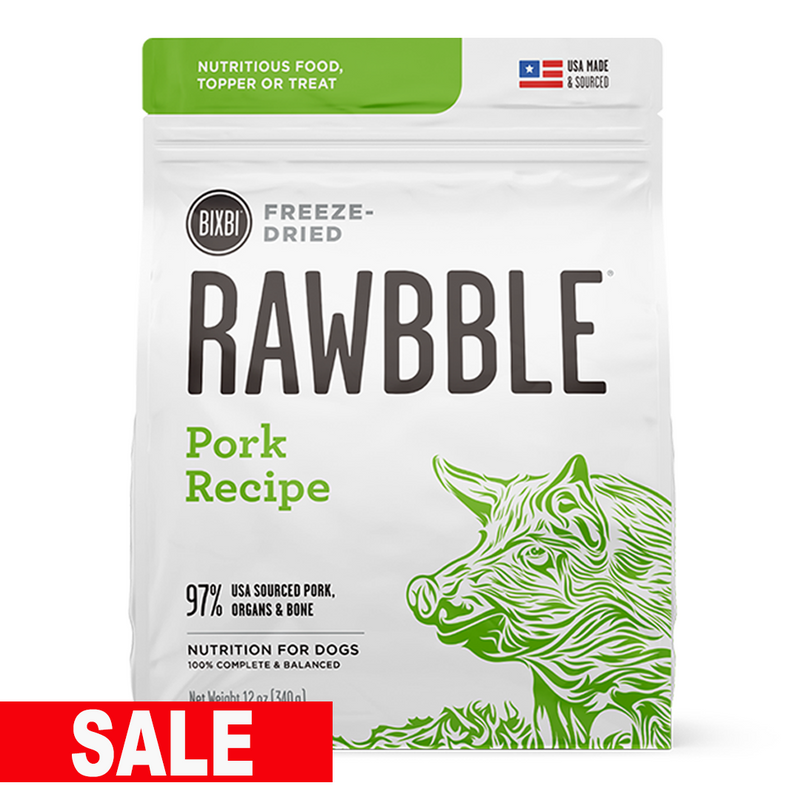 Bixbi Rawbble Freeze-Dried Dog Food, Pork Recipe