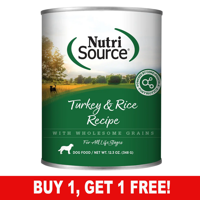 NutriSource - TURKEY AND RICE Formula - SINGLE Dog Can, 12.3Oz