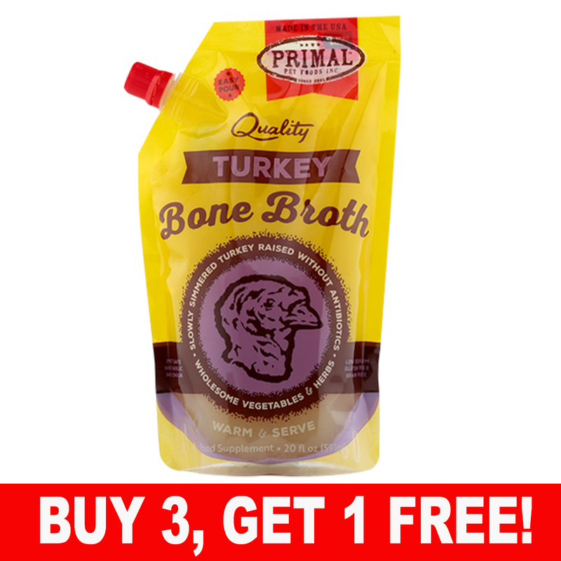 Primal Frozen Turkey Bone Broth 20 oz Food Topper