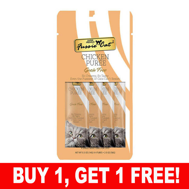 Fussie Cat Purée Cat Treat, Chicken 4pk