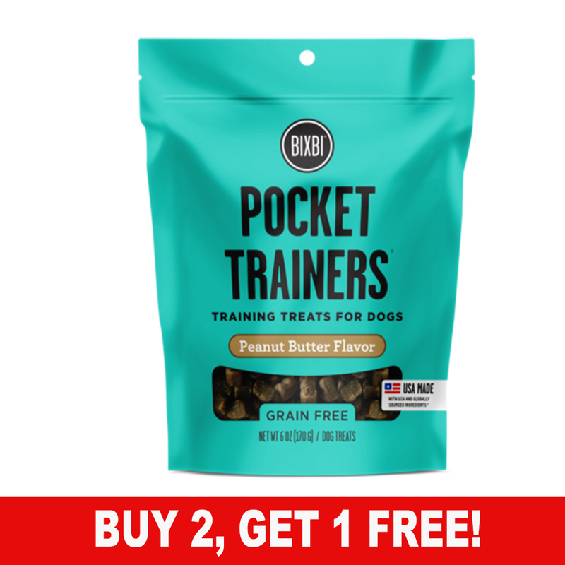 BIXBI - Pocket Trainers Peanut Butter Flavor - SINGLE Dog Treats, 6oz