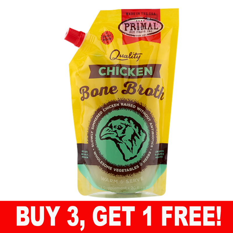 Primal Frozen Chicken Bone Broth 20 oz Food Topper