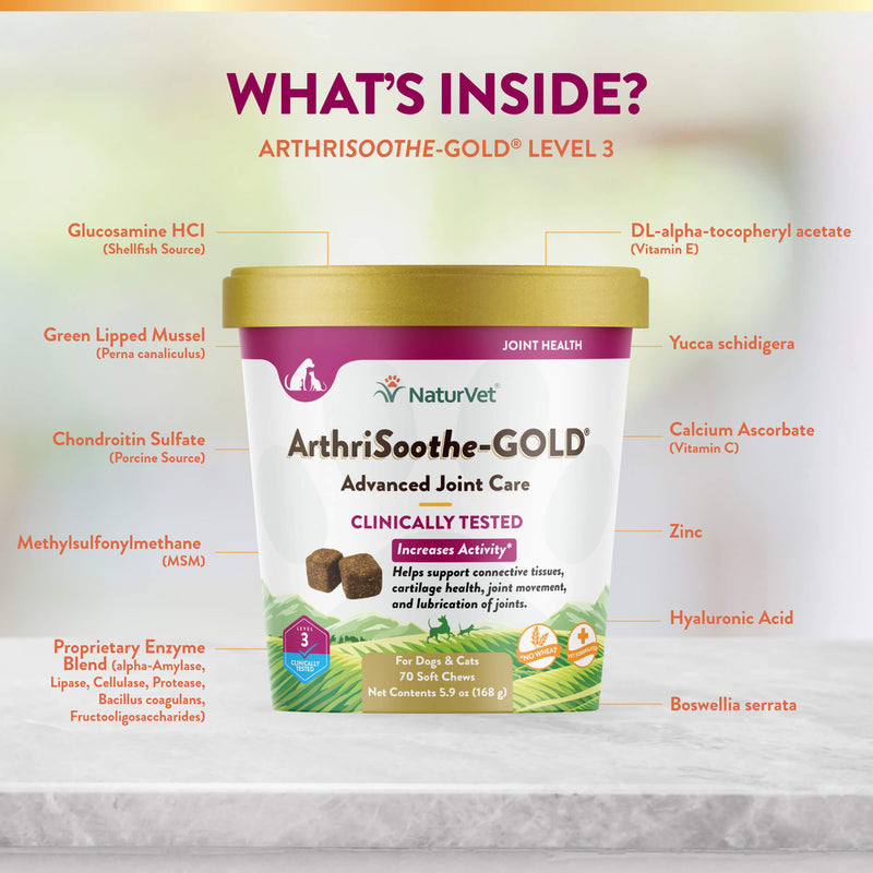 NaturVet Advanced Arthrisoothe-Gold 70ct