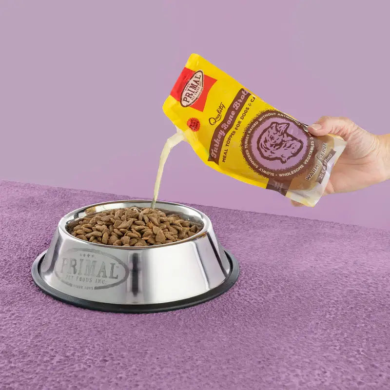 Primal Frozen Turkey Bone Broth 20 oz Food Topper