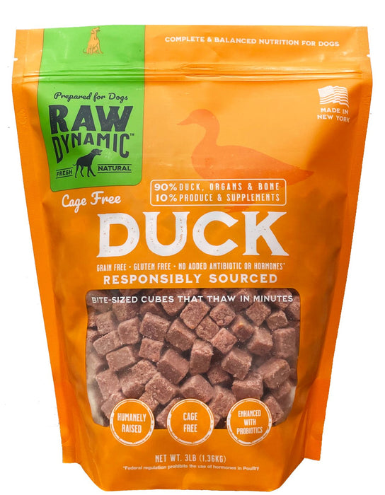 Raw Dynamic Frozen Dog Food, Duck