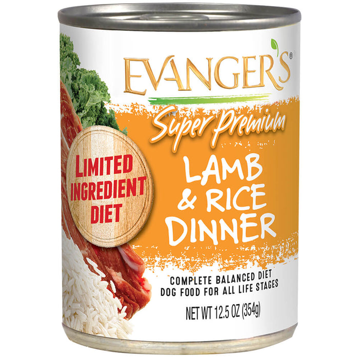 Evangers Grain Free Super Premium Lamb & Rice Dinner, Dog Can 12.5 oz