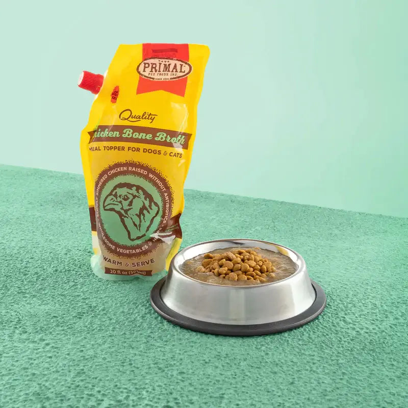 Primal Frozen Chicken Bone Broth 20 oz Food Topper