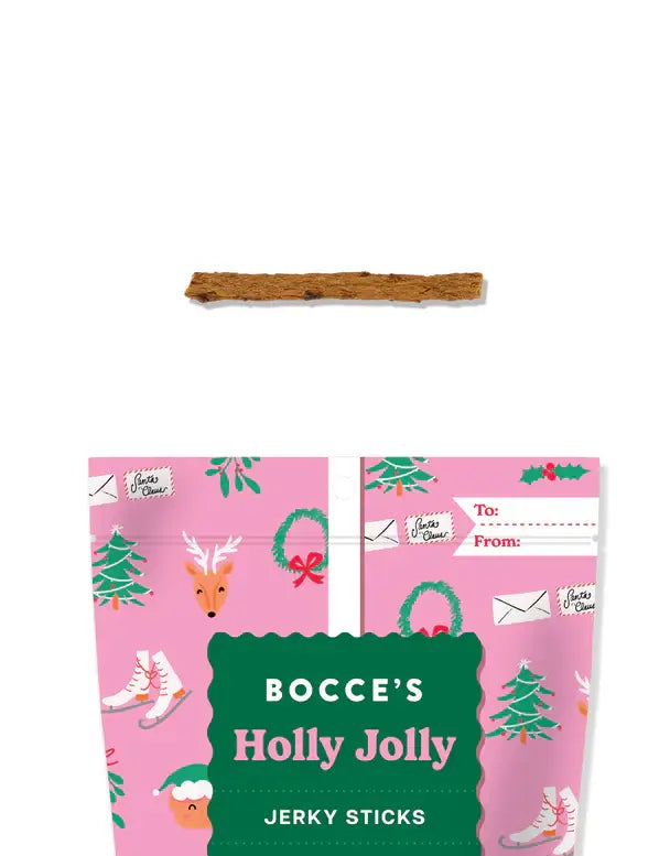 Bocce's Bakery Holly Jolly Jerky Sticks for Dogs Beef & Carrot -- 6 oz