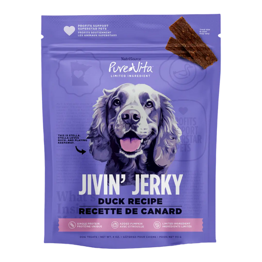 Pure Vita Limited Ingredient Jerky Treats, Duck, 4 oz