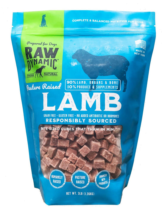 Raw Dynamic Frozen Dog Food, Lamb