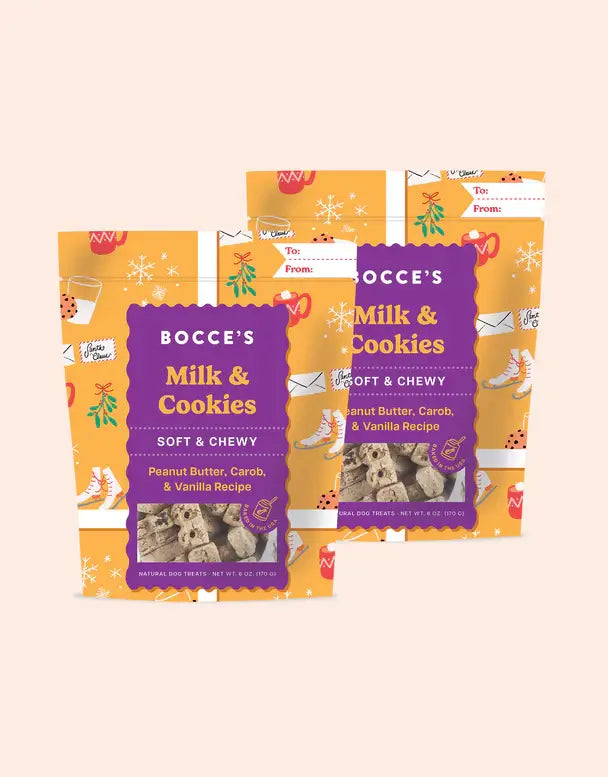 Bocces Bakery Milk N' Cookies Holiday Dog Treats, 6 oz