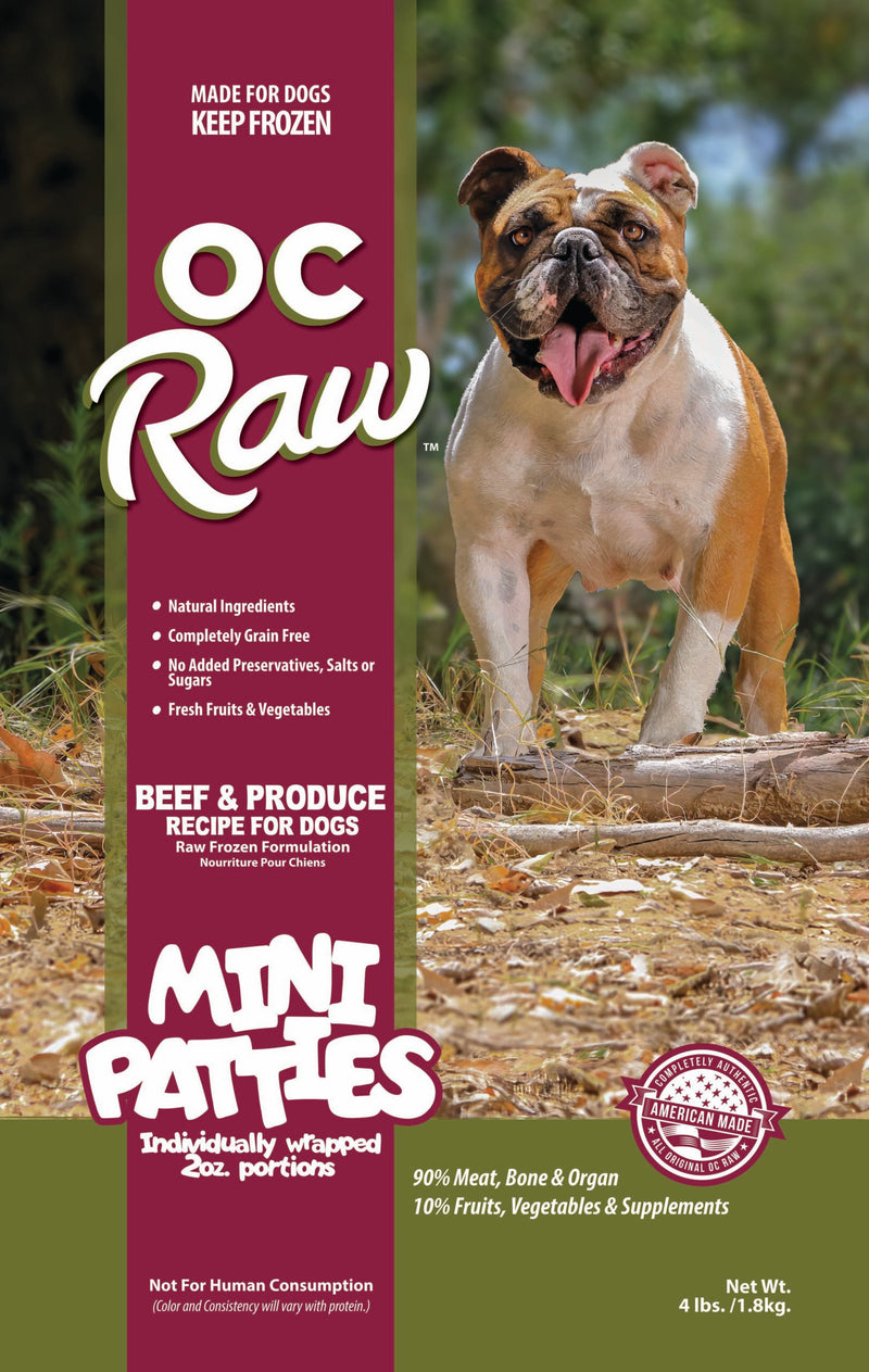 OC Raw Frozen, Beef & Produce Patties