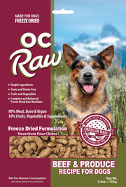 OC Raw Beef & Produce Freeze Dried Meaty Rox Front Bag