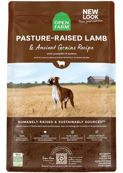 Open Farm Pasture Raised Lamb & Ancient Grain Dog Food 22 lb