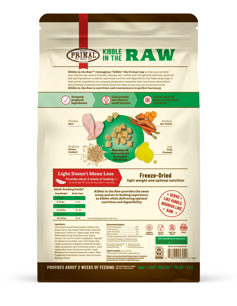 Primal Kibble in the Raw - Small Breed Chicken