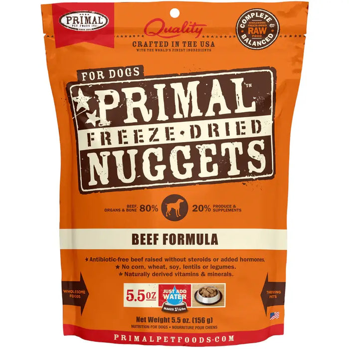 Primal Dog Food Freeze-Dried Nuggets, Beef