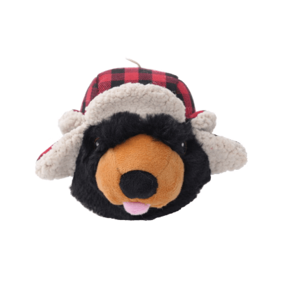Tall Tails 2 in 1 Holiday Bear Head Dog Toy