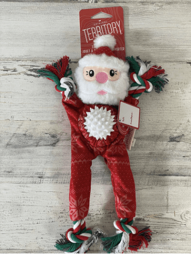 Tall Tails Holiday Santa 2 in 1 Dog Toy
