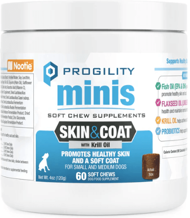 Nootie Progility Skin & Coat for Small & Medium Dogs, MINI 60ct