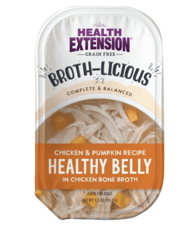 Health Extension - Broth-Licious Chicken & Pumpkin in Bone Broth-Healthy Belly Recipe for Dogs SINGLE Cup, 3.5oz