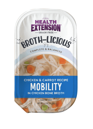 Health Extension - Broth-Licious Chicken & Carrots in Bone Broth- Mobility Recipe for Dogs SINGLE cup, 3.5oz