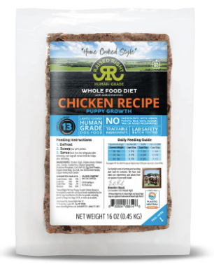 Raised Right Frozen Puppy Growth, Chicken 16 oz