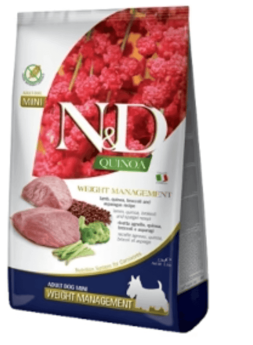 Farmina N&D Canine Quinoa Weight Management Broccoli & Lamb Adult Dog Mini 5.5 lb