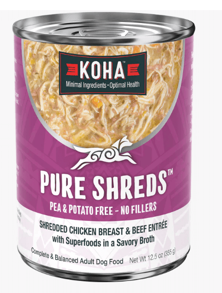 Koha Pure Shreds Shredded Chicken Breast and Beef for Dogs 12.5oz