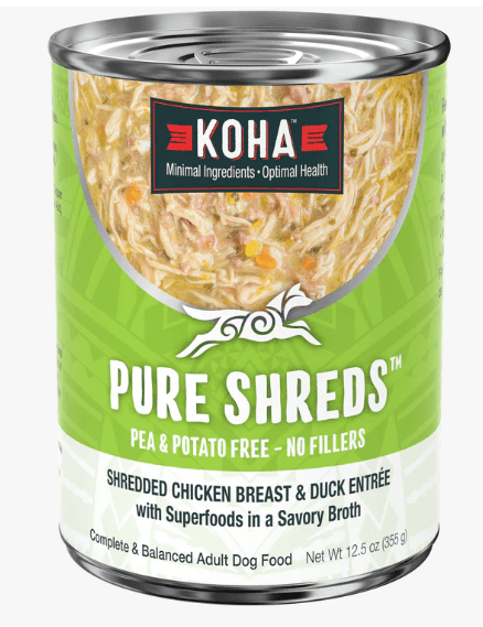 Koha Pure Shreds Shredded Chicken Breast and Duck for Dogs 12.5oz