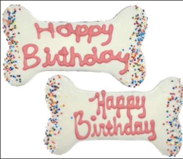 Preppy Puppy Pink Birthday Bone 5.5"