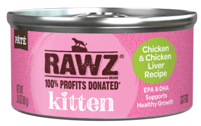 Rawz Kitten Chicken & Chicken Liver Cat Food, 2.8 oz