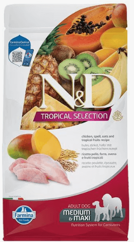 Farmina N&D Tropical Selection Adult Dog Food, Chicken (Med/Maxi Bites)