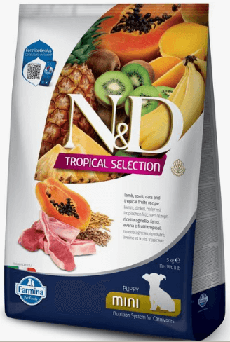 Farmina N&D Tropical Selection Puppy Dog Food, Lamb(Med/Maxi) Bites)