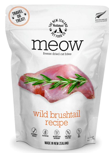 Meow Wild Brushtail Freeze Dried Raw Cat Food, Mixer, or Topper, or Treat - High Protein, Natural, Limited Ingredient Recipe 1.76 oz