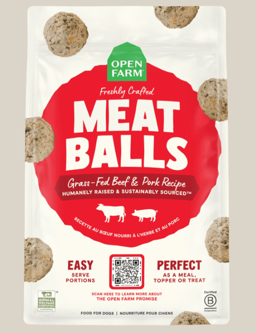 Open Farm Frozen Grass-Fed Beef & Pork Freshly Crafted Meatballs for Dogs