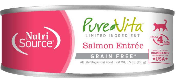 PureVita Grain Free 96% Real Salmon Entree for Cats & Kittens 5 oz