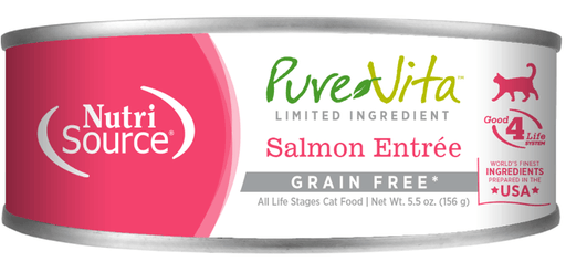 PureVita Grain Free 96% Real Salmon Entree for Cats & Kittens 5 oz