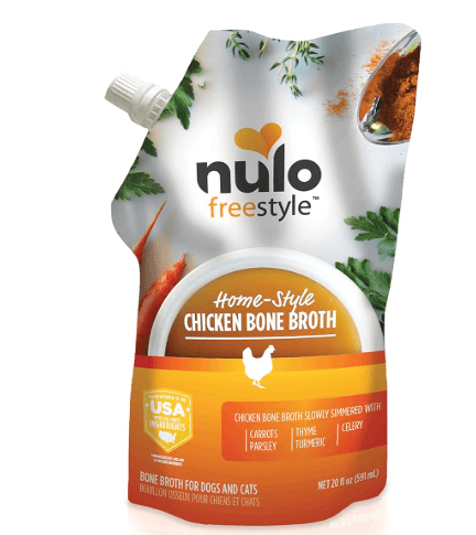 Nulo Freestyle Chicken Bone Broth, Premium Food Topper for Cats and Dogs, 20 FL Oz Pouch