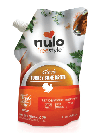 Nulo Freestyle Turkey Bone Broth, Premium Food Topper for Cats and Dogs, 20 FL Oz Pouch
